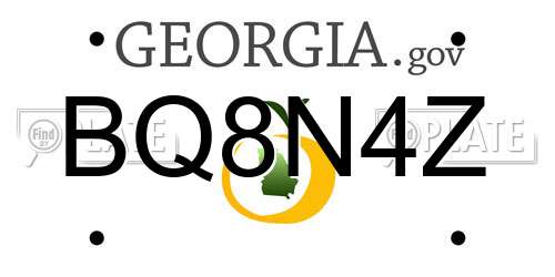 BQ8N4Z Georgia License Plate