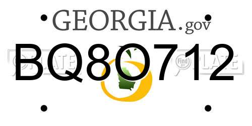 BQ8O712 Georgia License Plate
