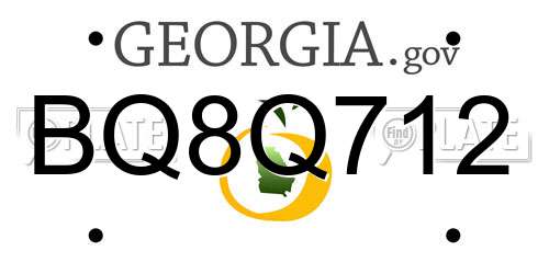 BQ8Q712 Georgia License Plate