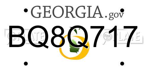 BQ8Q717 Georgia License Plate
