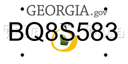 BQ8S583 Georgia License Plate
