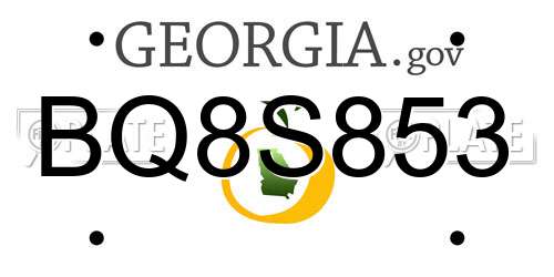 BQ8S853 Georgia License Plate