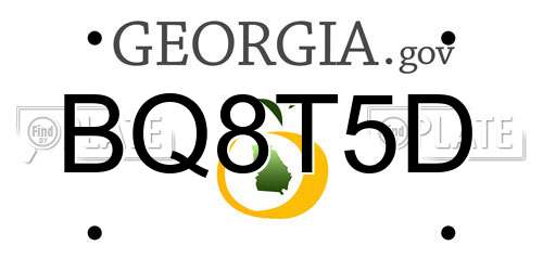 BQ8T5D Georgia License Plate