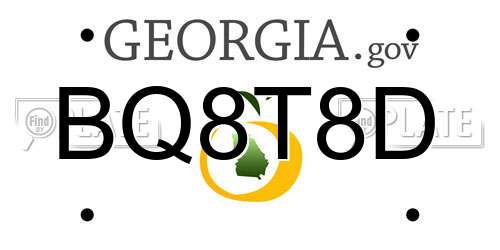 BQ8T8D Georgia License Plate