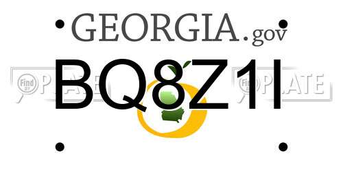 BQ8Z1I Georgia License Plate