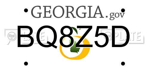 BQ8Z5D Georgia License Plate