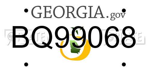 BQ99068 Georgia License Plate