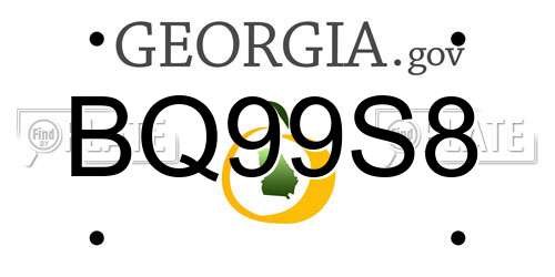 BQ99S8 Georgia License Plate