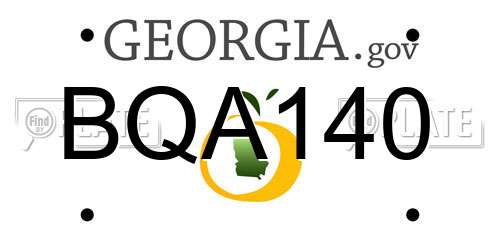 BQA140 Georgia License Plate