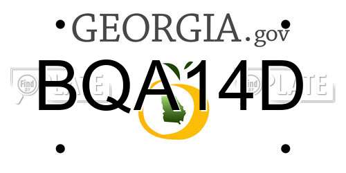 BQA14D Georgia License Plate
