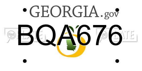 BQA676 Georgia License Plate
