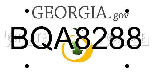 BQA8288 Georgia License Plate