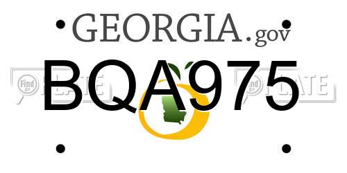 BQA975 Georgia License Plate