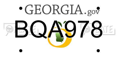 BQA978 Georgia License Plate