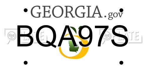 BQA97S Georgia License Plate