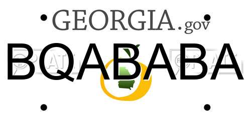 BQABABA Georgia License Plate