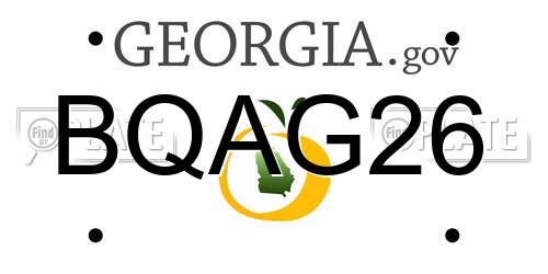 BQAG26 Georgia License Plate