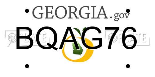 BQAG76 Georgia License Plate