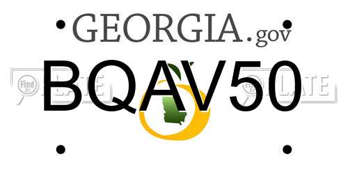 BQAV50 Georgia License Plate