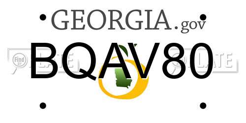 BQAV80 Georgia License Plate