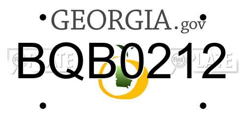 BQB0212 Georgia License Plate