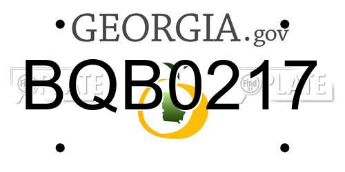 BQB0217 Georgia License Plate