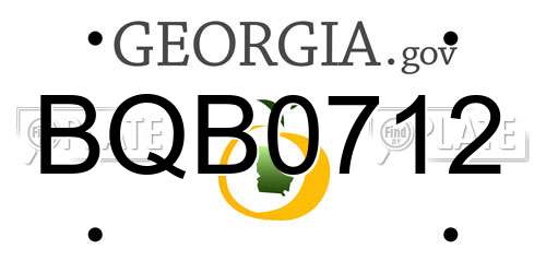 BQB0712 Georgia License Plate
