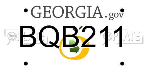 BQB211 Georgia License Plate