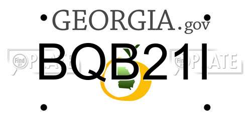 BQB21I Georgia License Plate