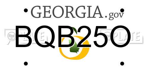 BQB25O Georgia License Plate