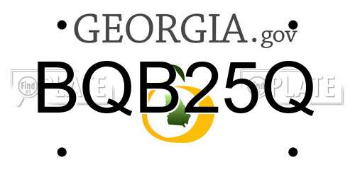 BQB25Q Georgia License Plate