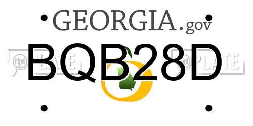 BQB28D Georgia License Plate