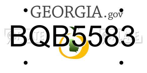 BQB5583 Georgia License Plate
