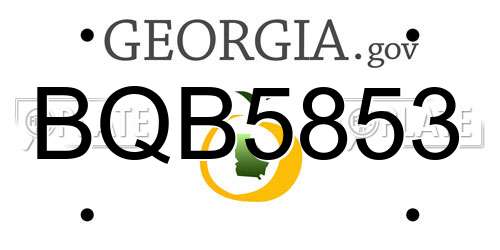 BQB5853 Georgia License Plate