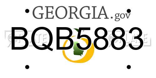 BQB5883 Georgia License Plate
