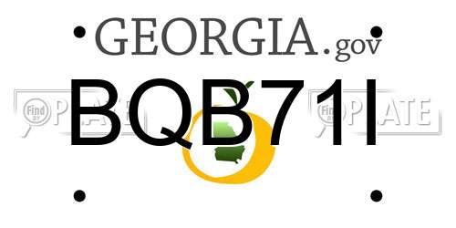 BQB71I Georgia License Plate