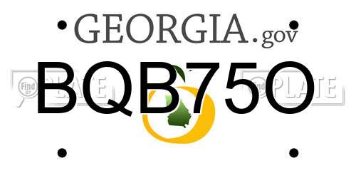 BQB75O Georgia License Plate