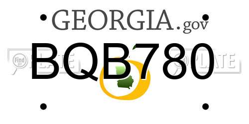 BQB780 Georgia License Plate