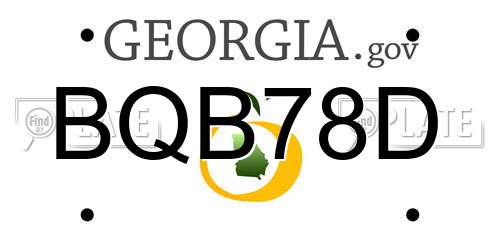 BQB78D Georgia License Plate