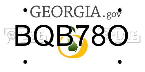 BQB78O Georgia License Plate
