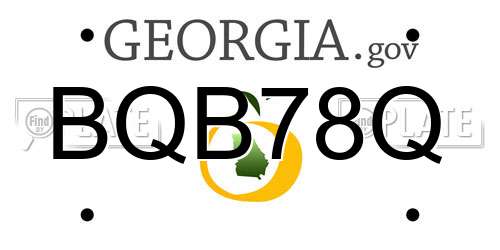 BQB78Q Georgia License Plate