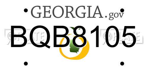 BQB8105 Georgia License Plate