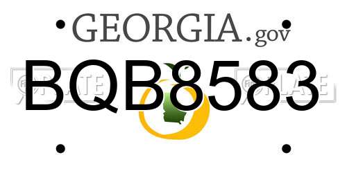 BQB8583 Georgia License Plate