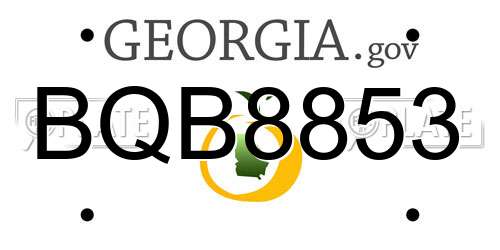 BQB8853 Georgia License Plate