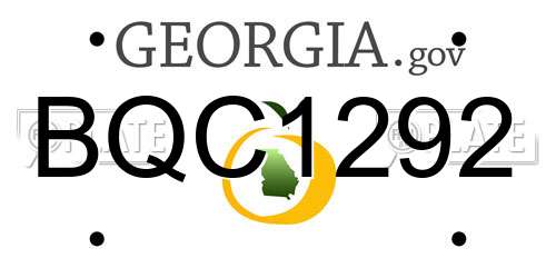 BQC1292 Georgia License Plate