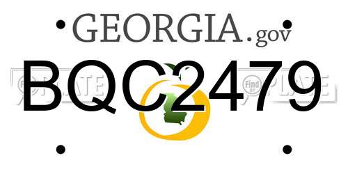BQC2479 Georgia License Plate