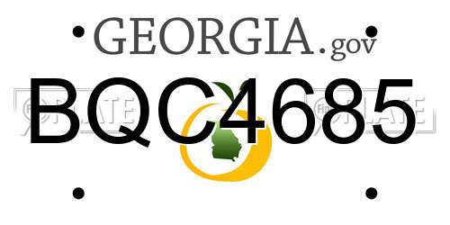 BQC4685 Georgia License Plate