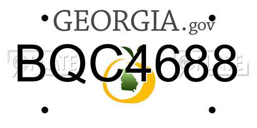 BQC4688 Georgia License Plate