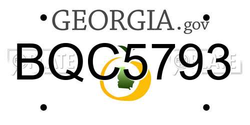 BQC5793 Georgia License Plate
