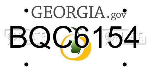 BQC6154 Georgia License Plate